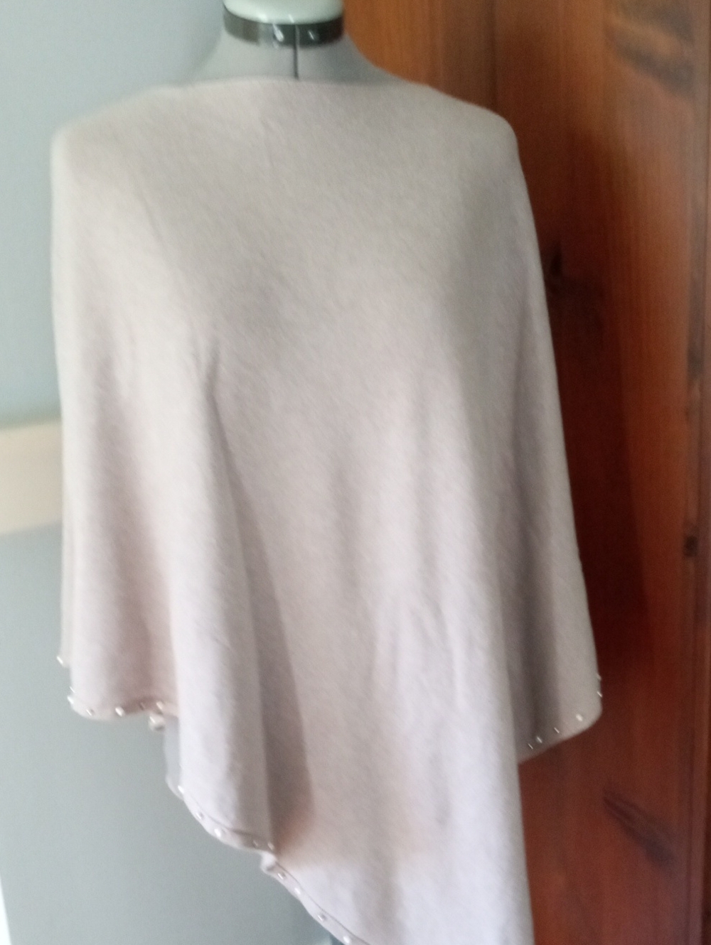 Light Pink Women’s Asymmetric Poncho Sweater